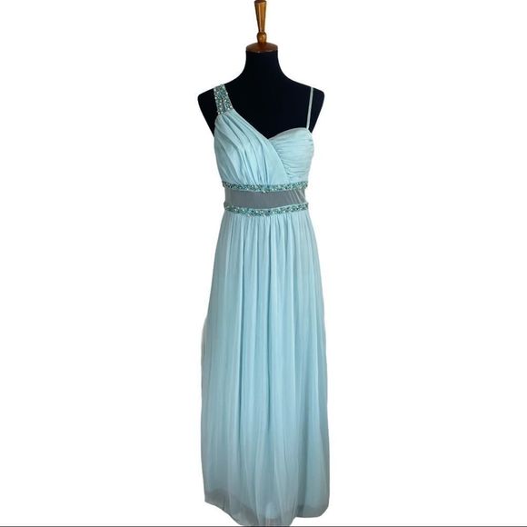 City Studio Baby Blue Long Dress - Picture 2 of 6